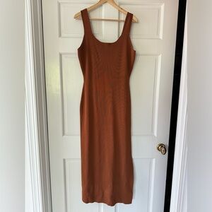 Lucca Simple Knit Dress in Rust Color
